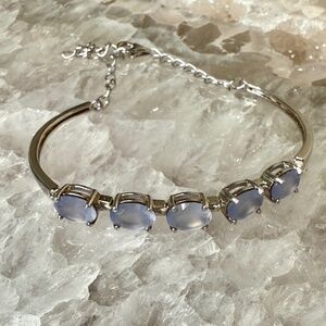 Elegant Silver and Light Blue Crystal Women's Bracelet